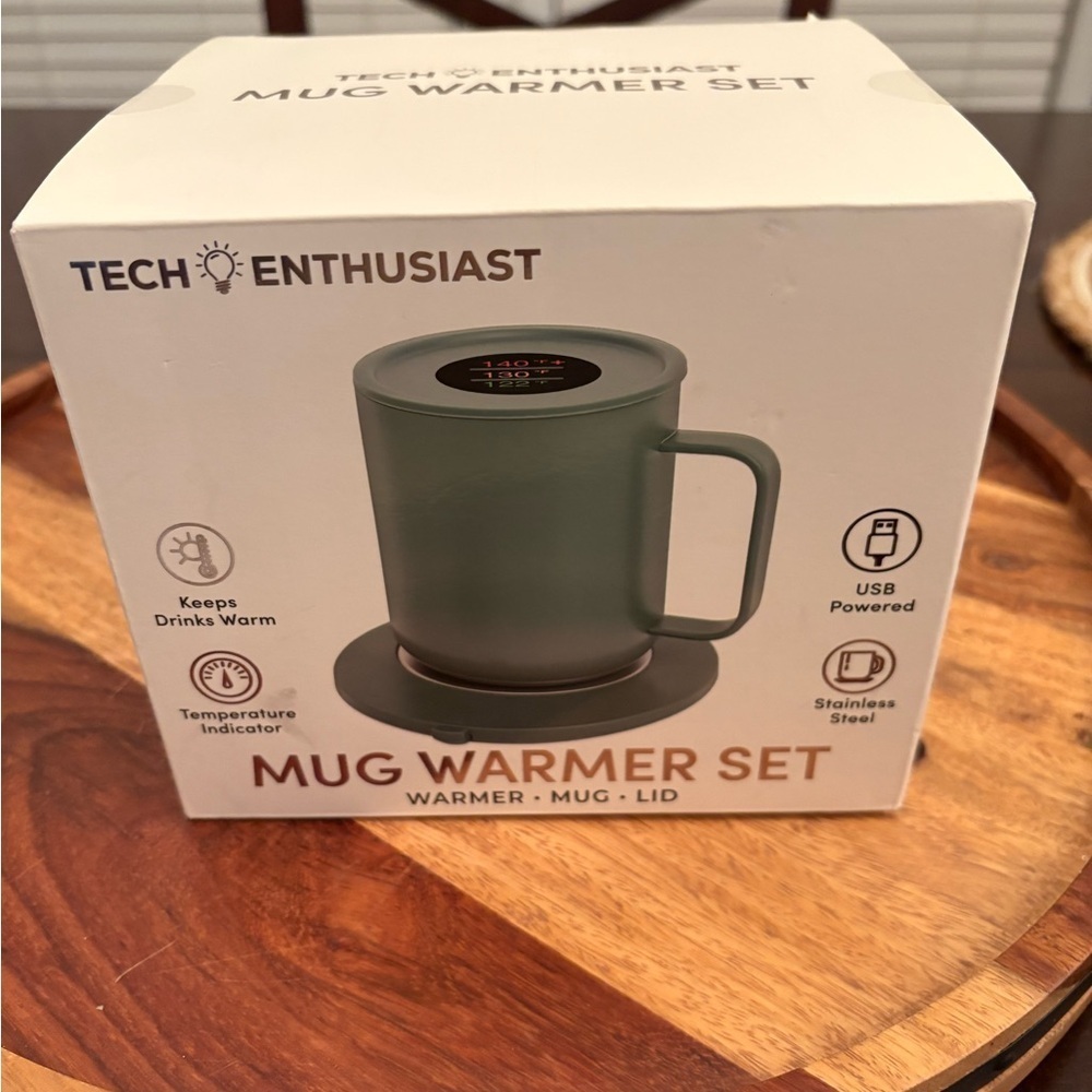 Tech Enthusiast Mug Warmer Set digital temperature reading NEW IN BOX